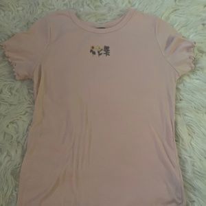 Pink t-shirt with flowers